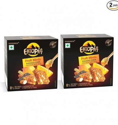 Fruit Minis Mango Chia |Dry Fruits Protein Bars |Healthy Energy Snacks - Pack of 2