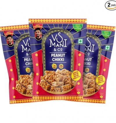 VS Mani & Co Peanut Chikki - Healthy, Traditional Sweet Pack of 3 x 100gm | 300gm