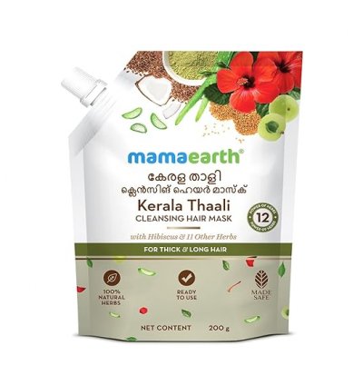 Mamaearth Kerala Thaali Cleansing Pre-Shampoo Hair Mask with Hibiscus Thick & Long Hair 200g |
